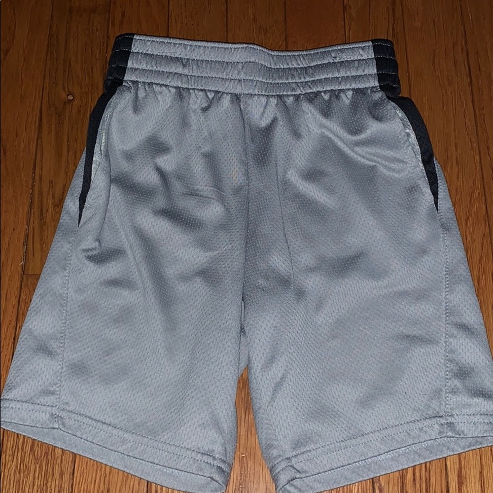 Gray Boy’s Athletic Shorts with Black Streak